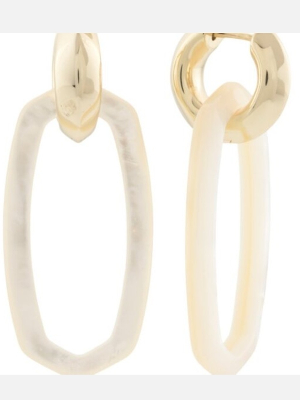 Kendra Scott Gold Danielle convertible Link Earrings. Mother of Pearl